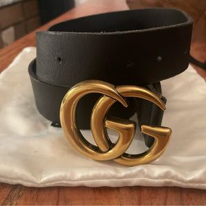 Gucci leather double belt